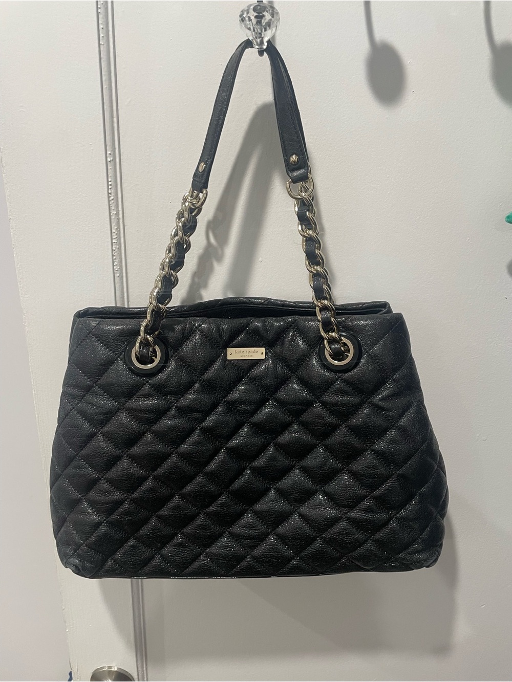 ♠️ Black Quilted Shoulder Tote Bag by Kate Spade ♠️